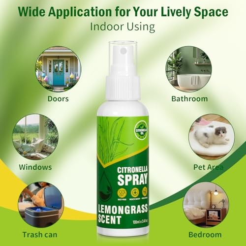 Citronella Spray, DEET-Free, 200ML Air Freshener Spray Summer Outdoor |