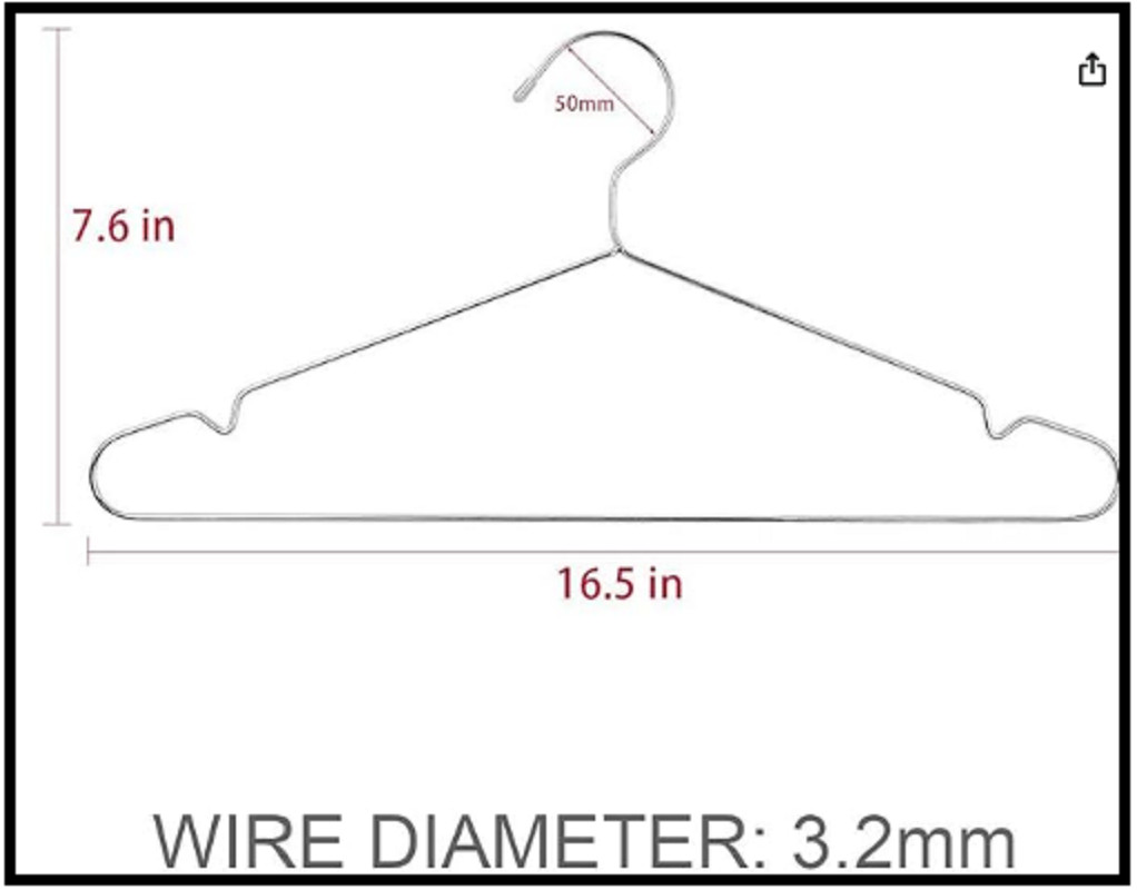 TIMMY Wire Hangers 40 Pack Stainless Steel Strong Assorted Colors , Sizes