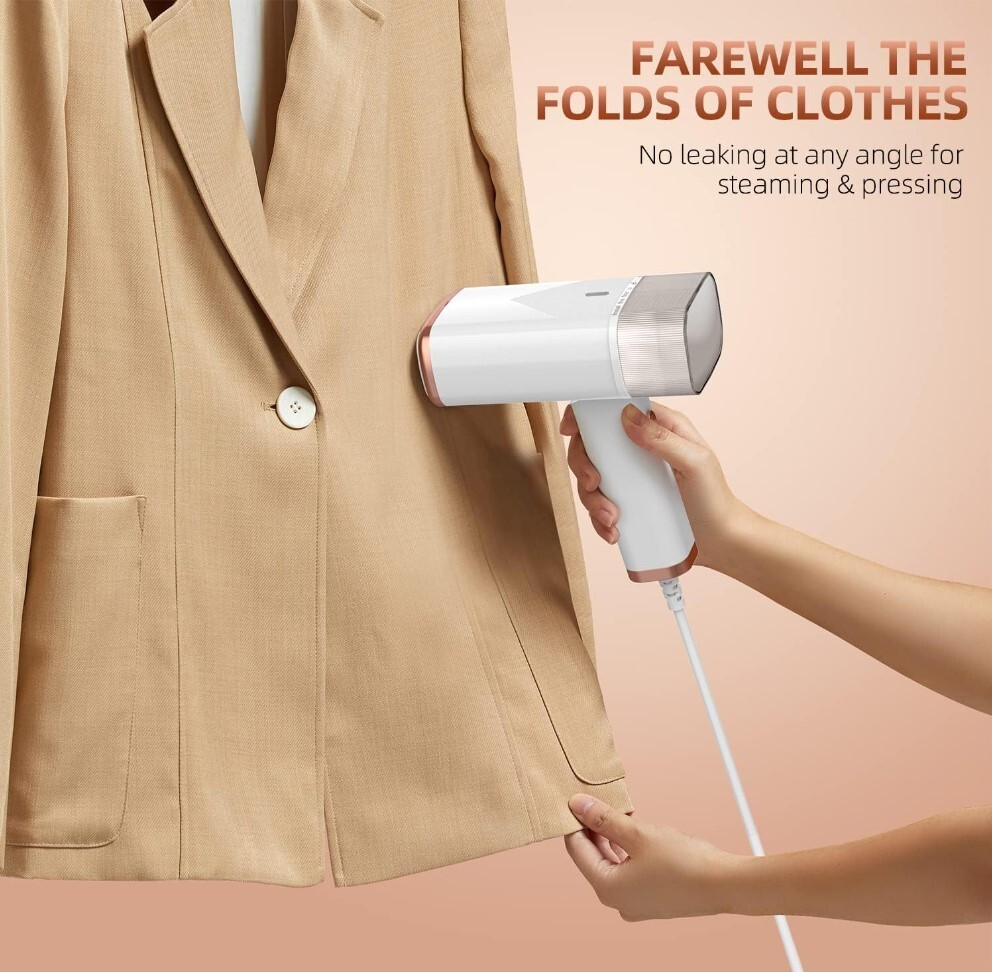 Foldable Handheld Clothing Steamer to Remove Wrinkles, Travel Size, 1200W, 110V