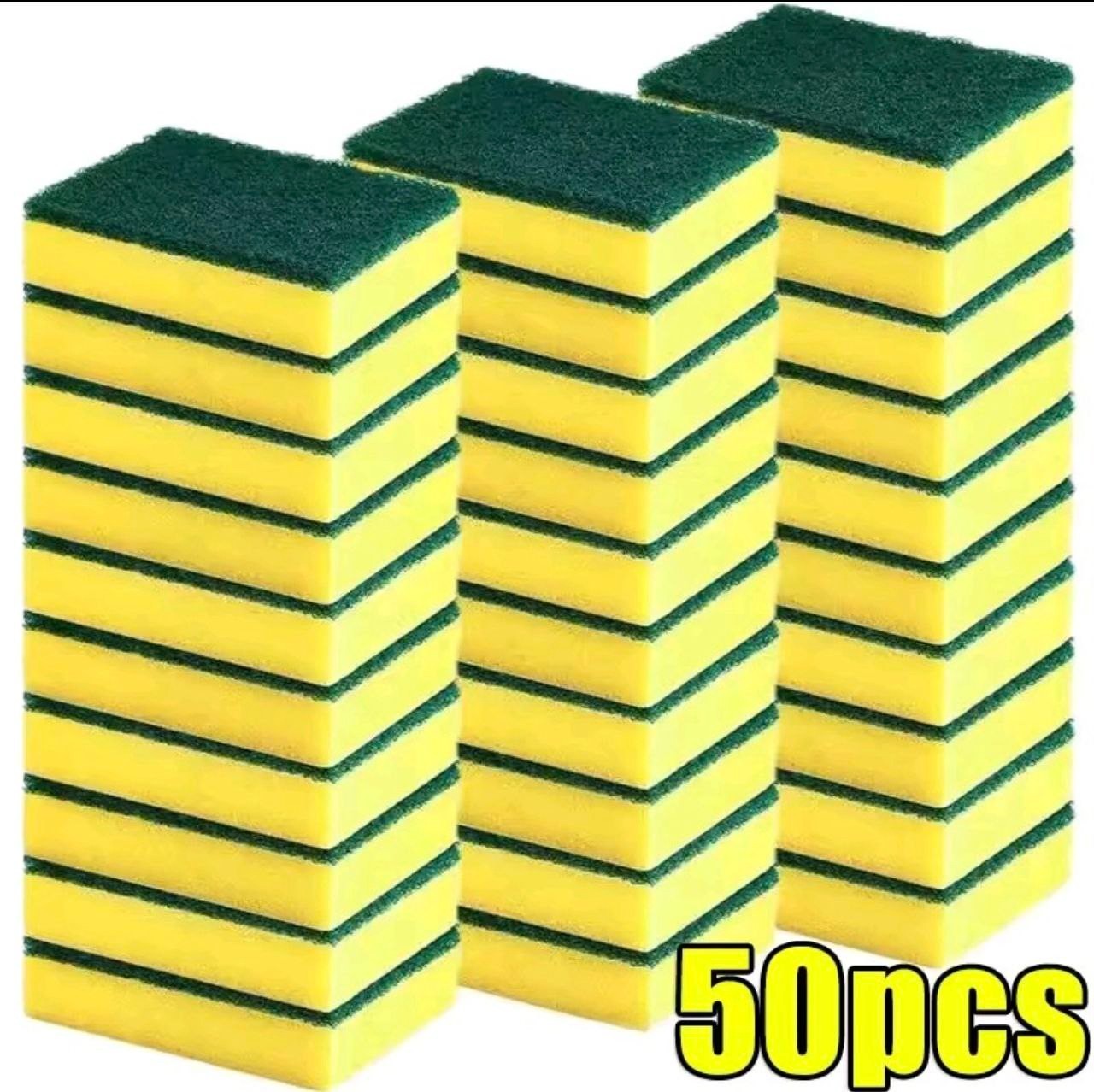 50/2Pcs Kitchen Dishwashing Soft Sponge Absorbent Clean Rub Pot Rust Scouring