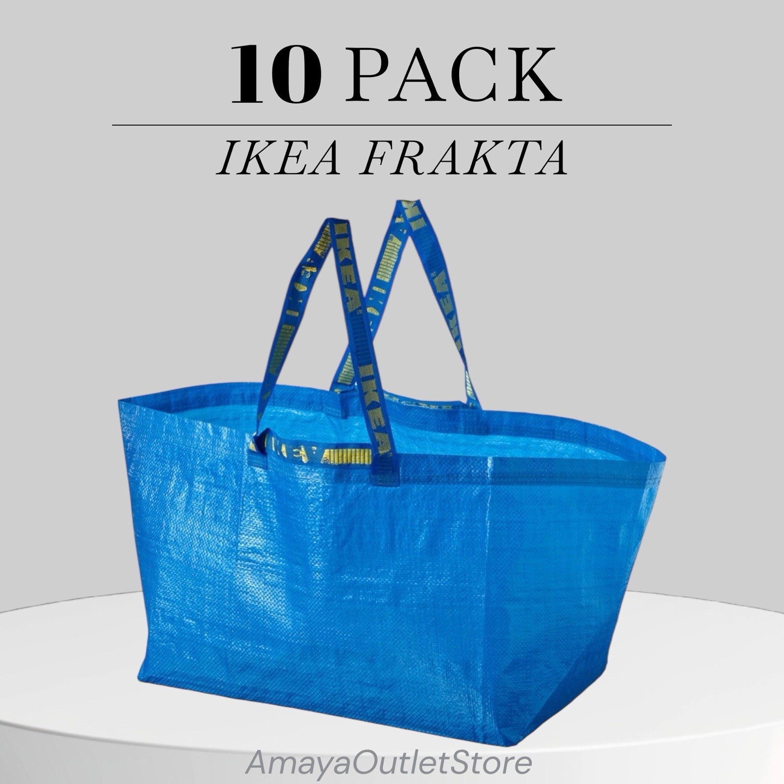 IKEA 10 X LARGE BLUE BAGS Shopping Bag Laundry Storage Travel Tote FRAKTA