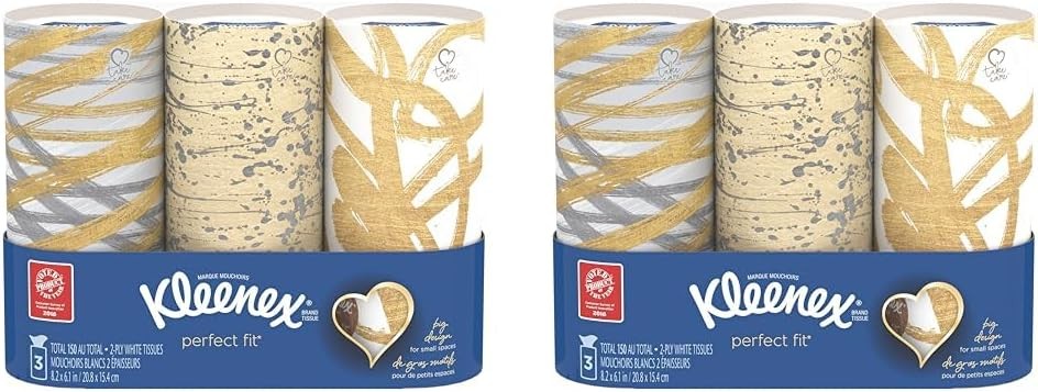 Kleenex Perfect Fit Facial Tissues, 4 Cannisters, 50 Tissues per Can, 2-Ply (200