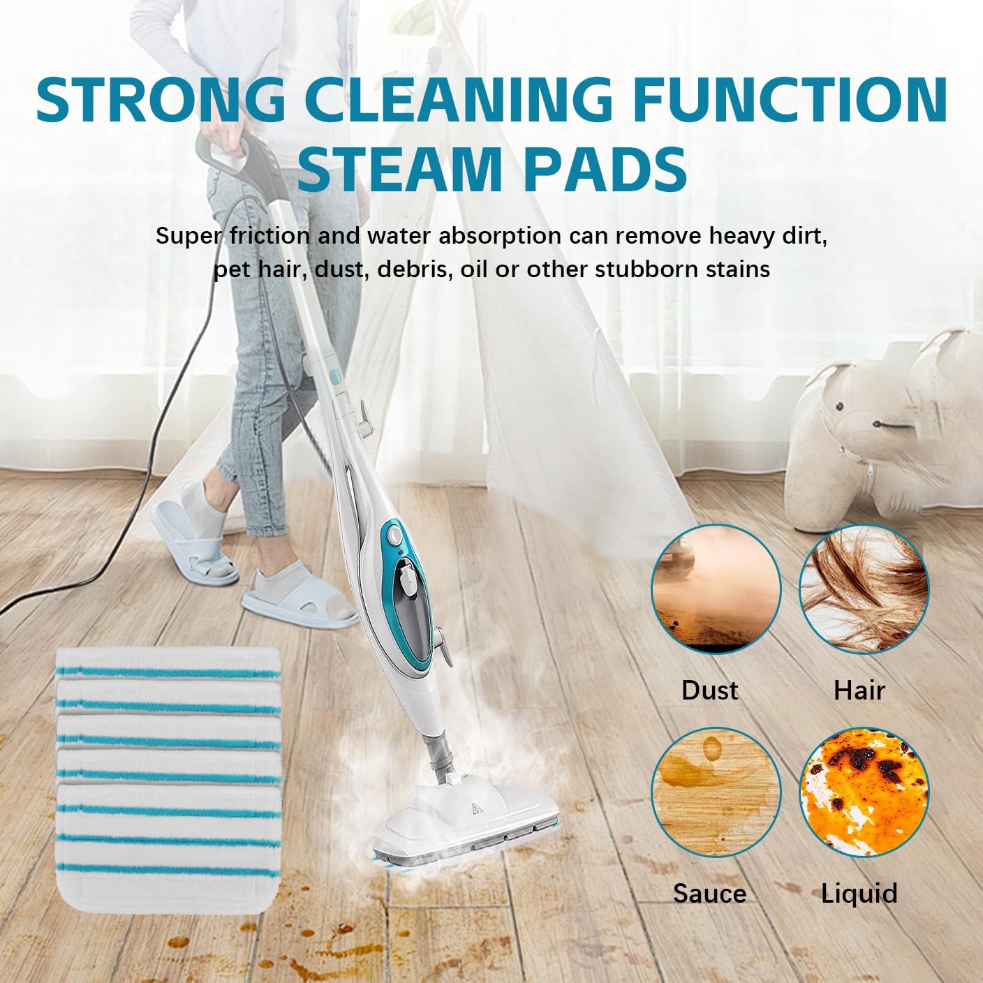 Steam Mop Pads Compatible with Black+Decker Steam Mop SM1600, SM1610, SM1620,…