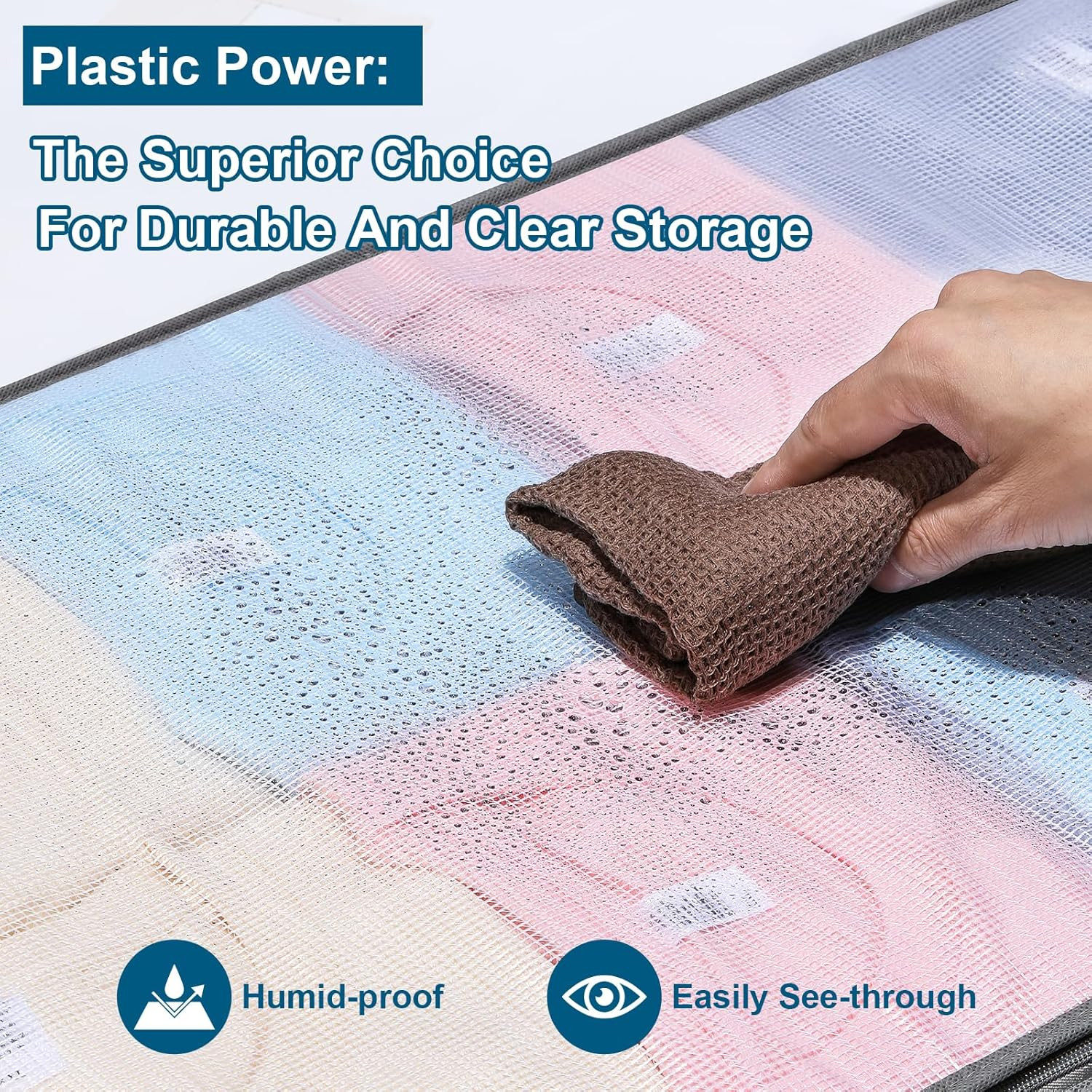 4 Packs under Bed Storage Containers Bins, Humid-Proof Plastic Underbed Storage