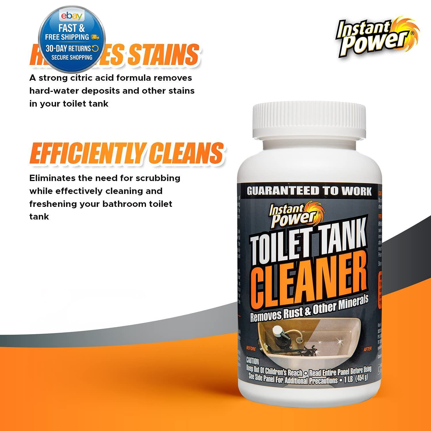 Power Toilet Tank Cleaner – Bathroom 16 Ounce (Pack of 1), White