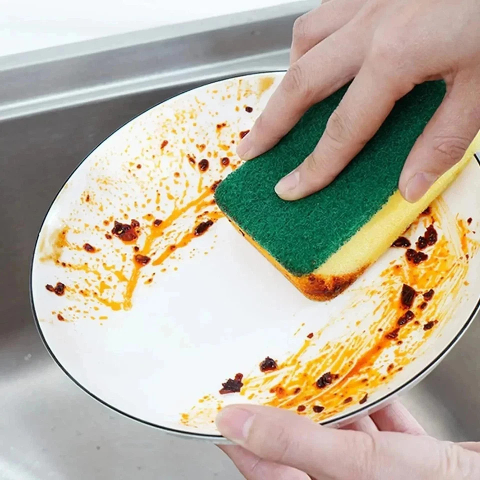 10/50 Pack Kitchen Cleaning Sponges Scourers Washing Up Non-Scratch for Dish Pad