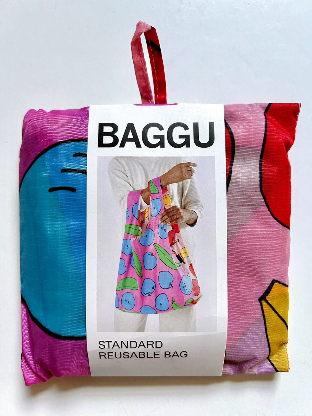NEW! Baggu STANDARD BAG in “Apples & Bananas Mix” — Washable Recycled Nylon