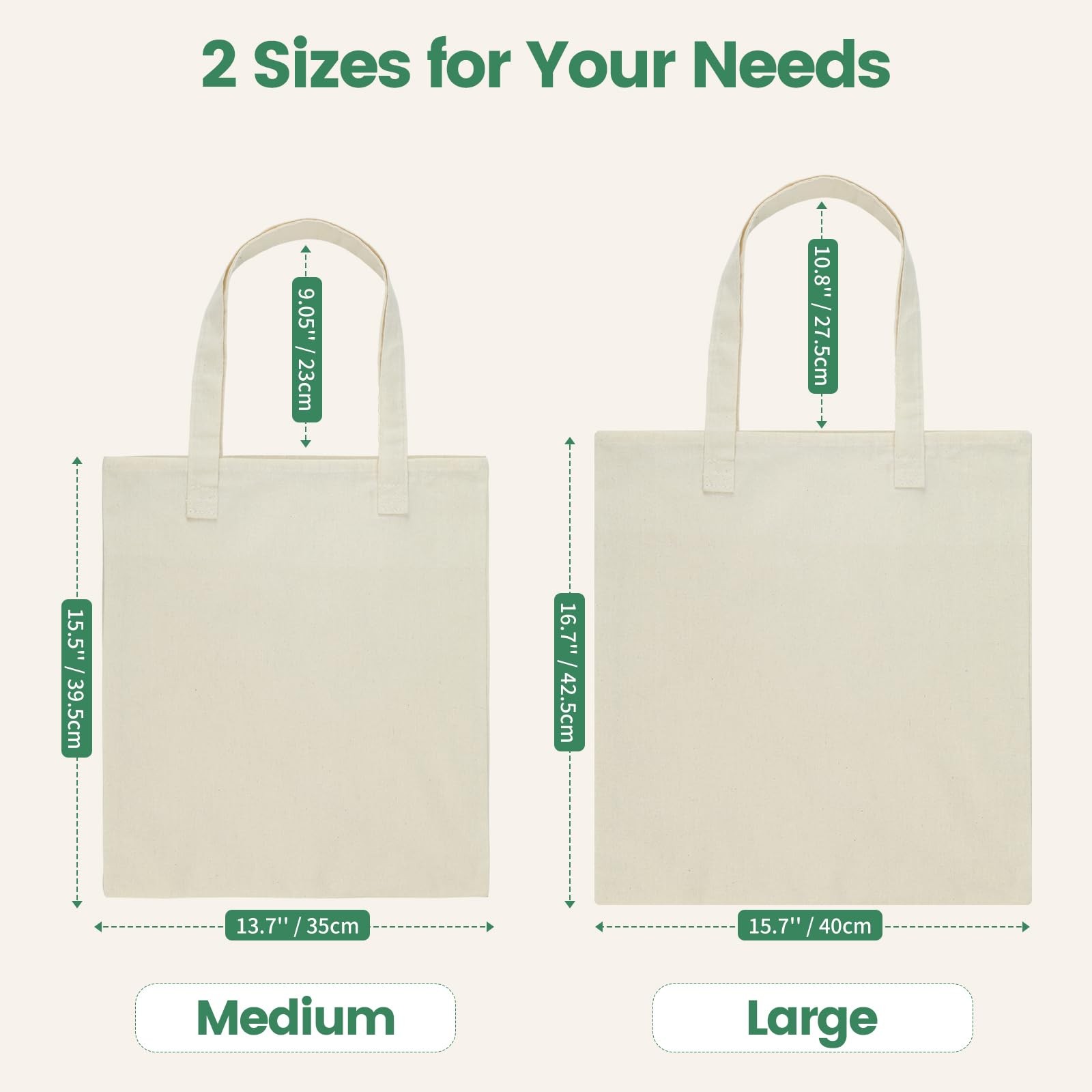 Canvas Tote Bag Lightweight Tote Shopping Reusable Grocery Bags for DIY Gift