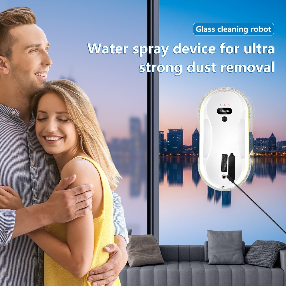 Puruikai 309 Automatic Window Cleaning Robot, Wireless Remote, Auto Water Spray