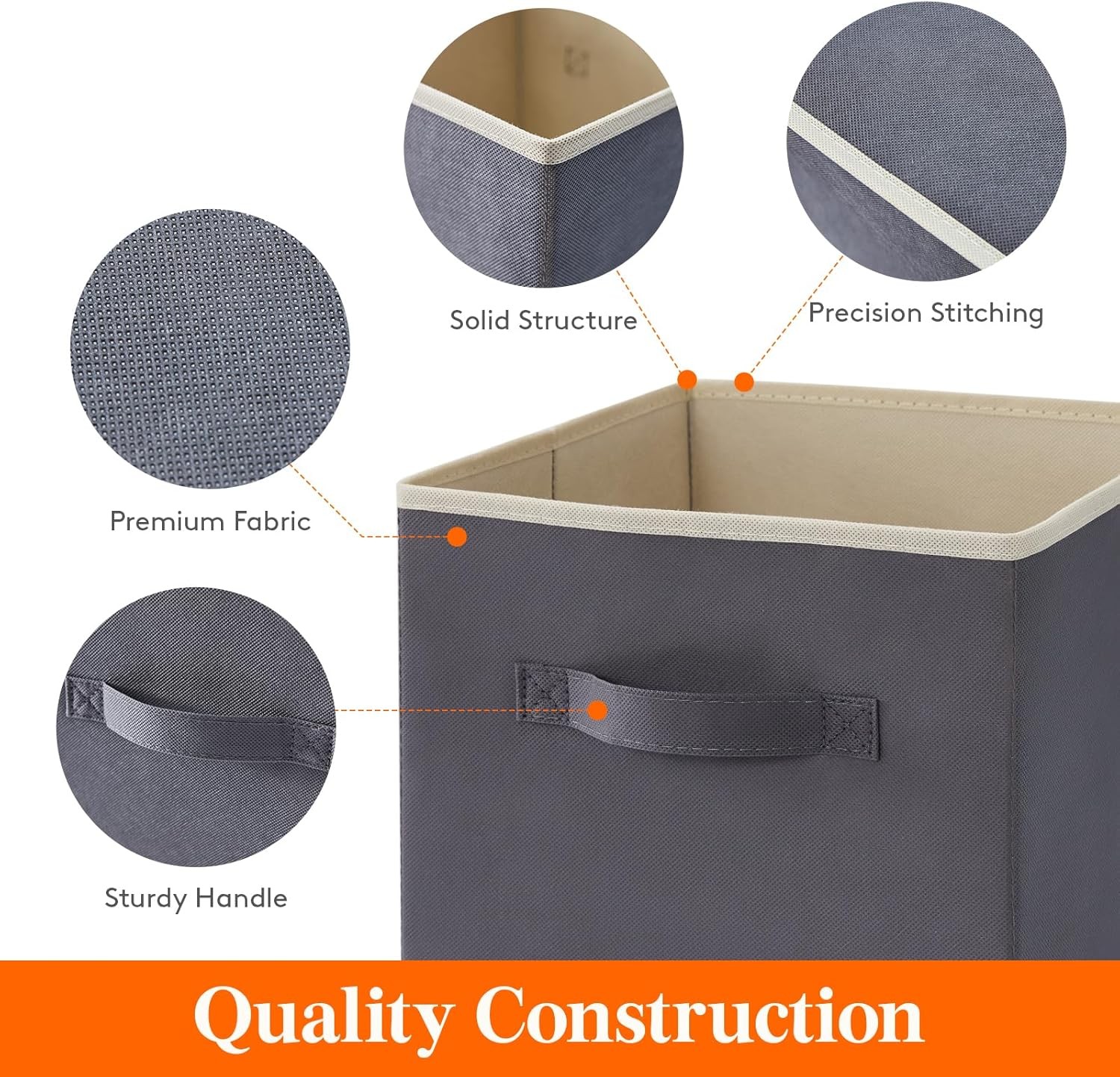 12 Packs Storage Cubes, 11 Inch Cube Storage Bins, Foldable Decorative Fabric