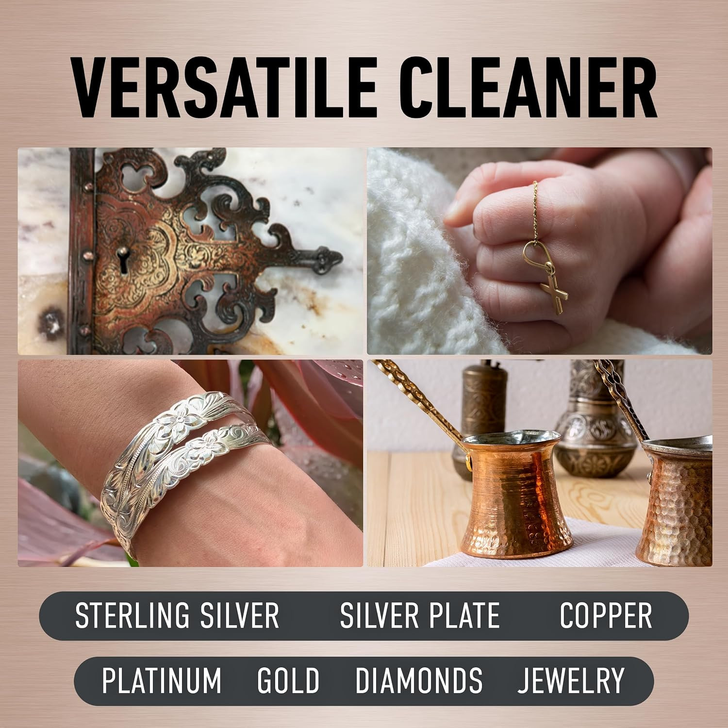Tarnish Remover 12 Ounce Bottle Cleans & Restores Silver Brass Copper Jewelry