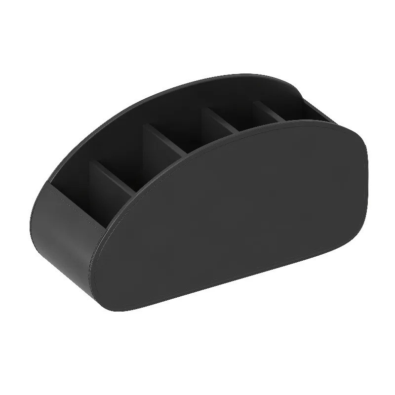 [5 Compartments] Black Remote Control Holder TV Remote Caddy Desktop Organizer