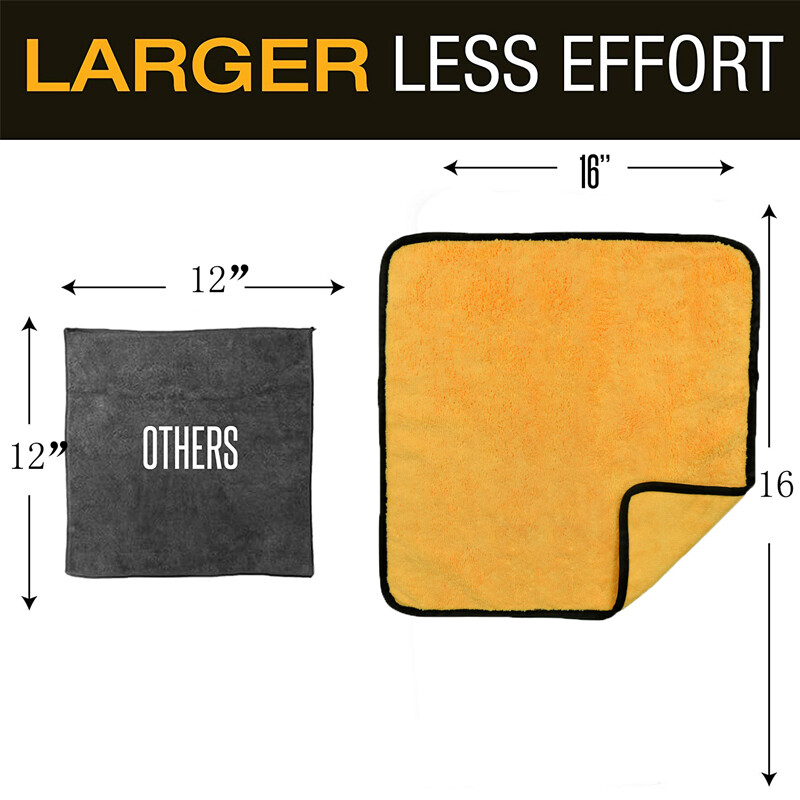 6 Pcs Premium Microfiber Towels Car Washing Auto Detailing Dual-Sided 16″ x 16″