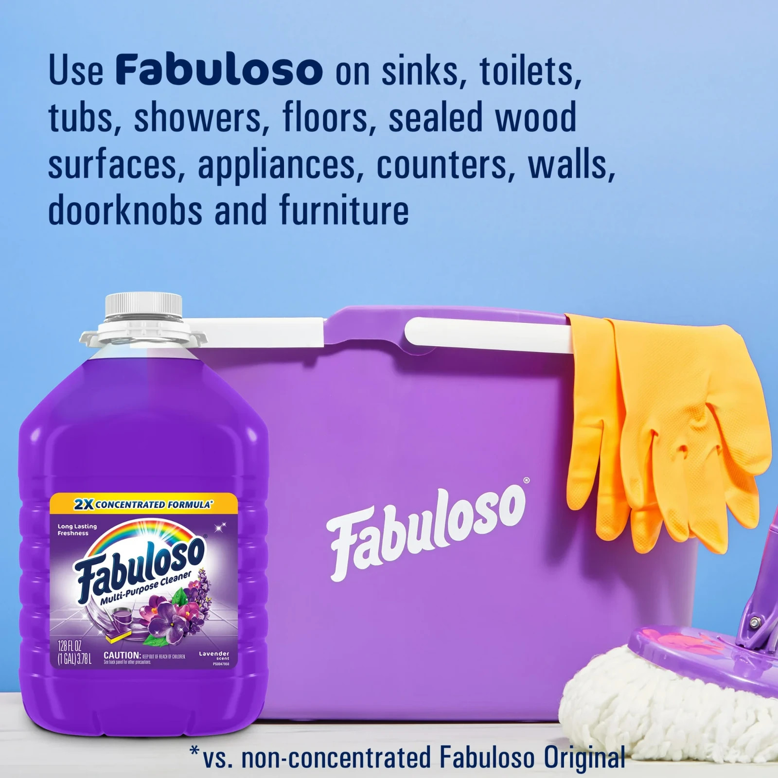 Fabuloso Lavender 2X Concentrated Multi-Purpose Cleaner, 128Oz FAST DELIVERY