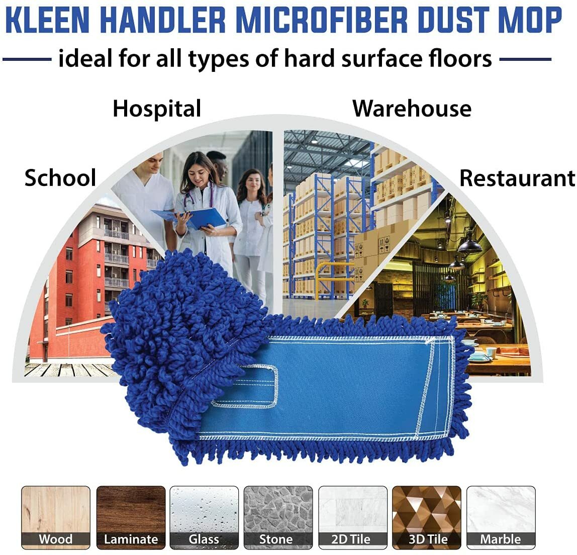 Microfiber Dust Mop Replacement Head, Washable Commercial Heavy Duty Mop Refills