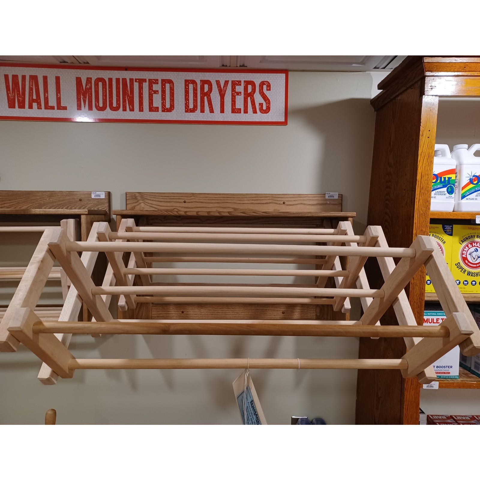 Lehman’s Accordion Clothes Drying Rack and Shelf, Amish Made Wooden