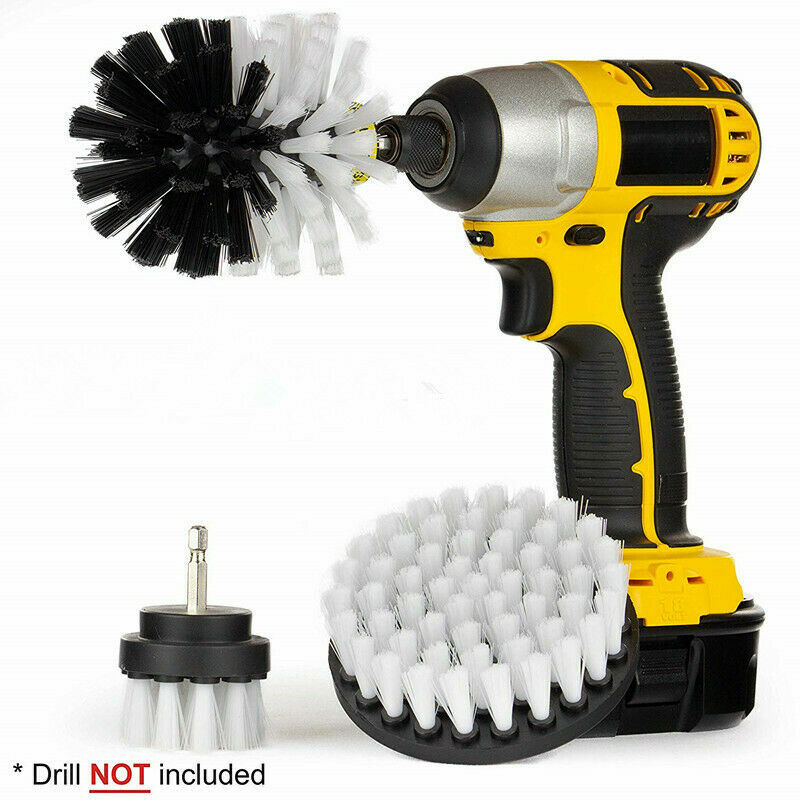 3 Pcs/set Drill Brush Power Scrubber Drill Attachments Cleaning Soft White