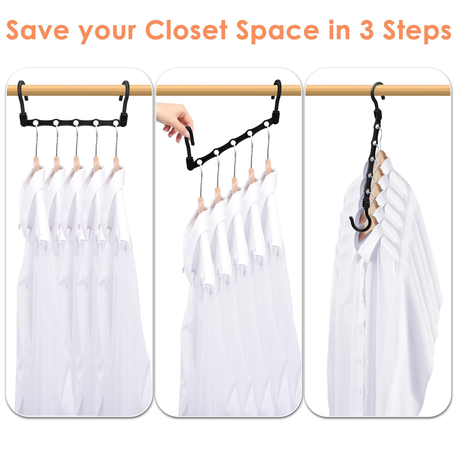 Closet Organizers and One Size, Multicolor 12 Pack Hangers for 60 Clothes