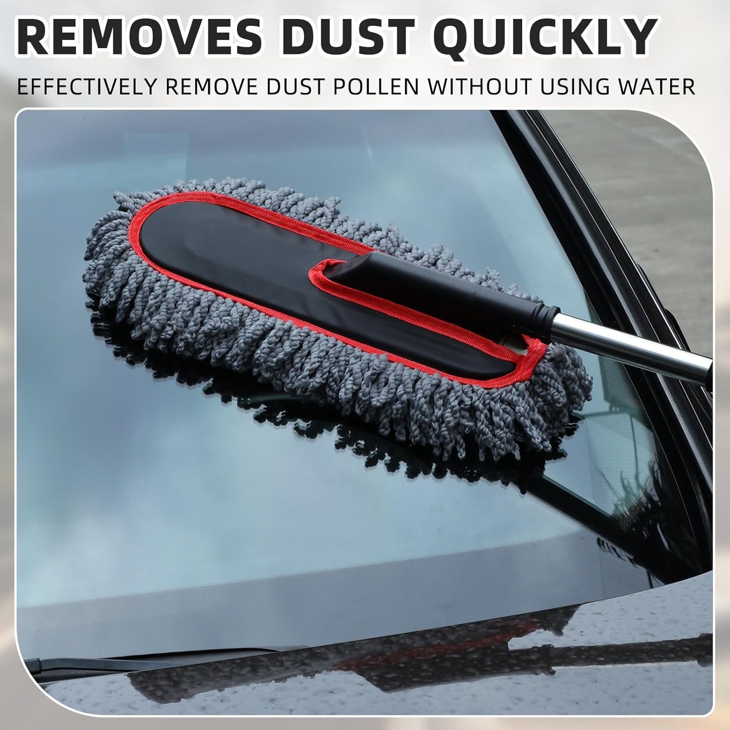 Car Duster Microfiber 2 Pack Extendable Handle Scratch Free Dust Brush Kit
