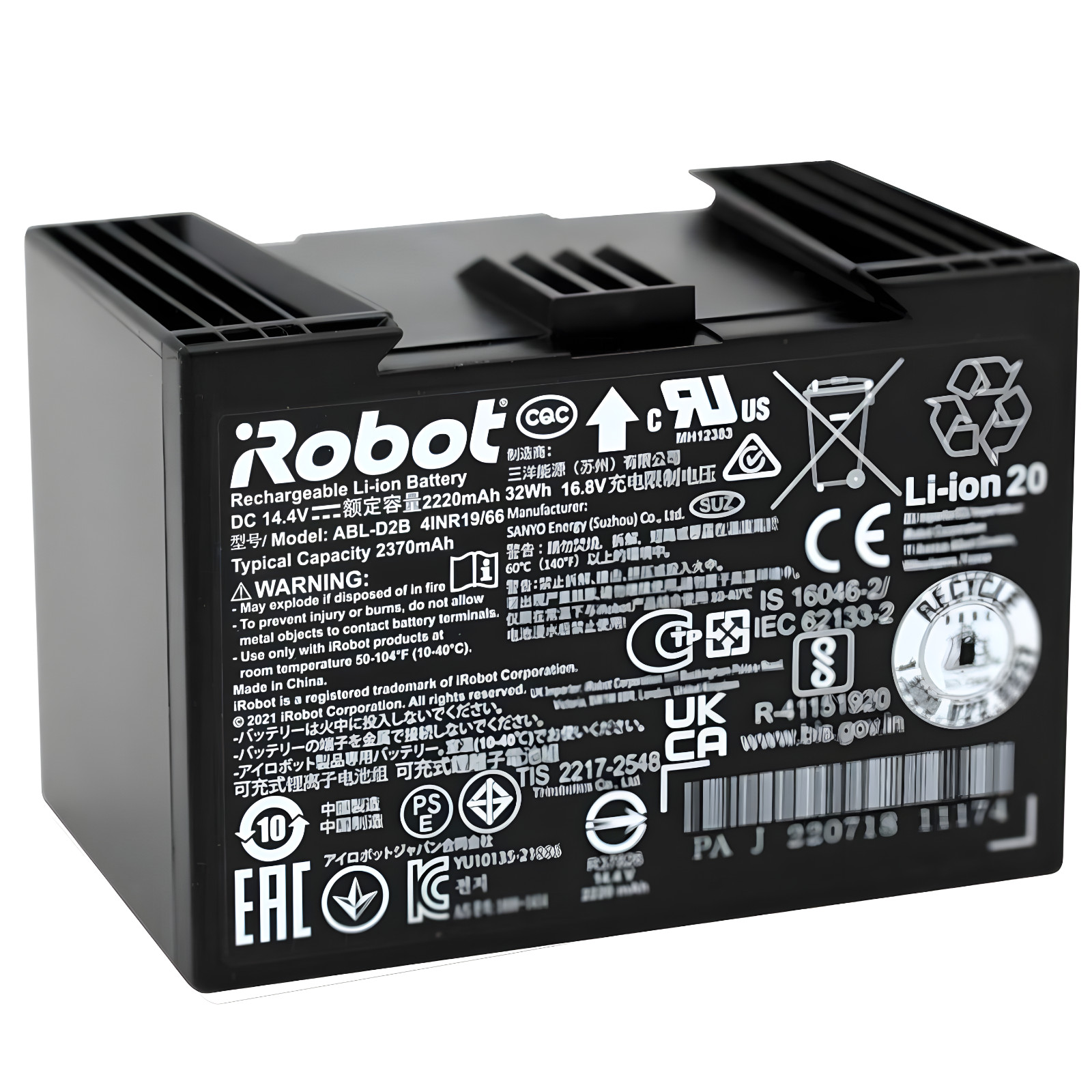 Roomba ABL-D2B 14.4V 2220mAh 32Wh Extended Battery Pack