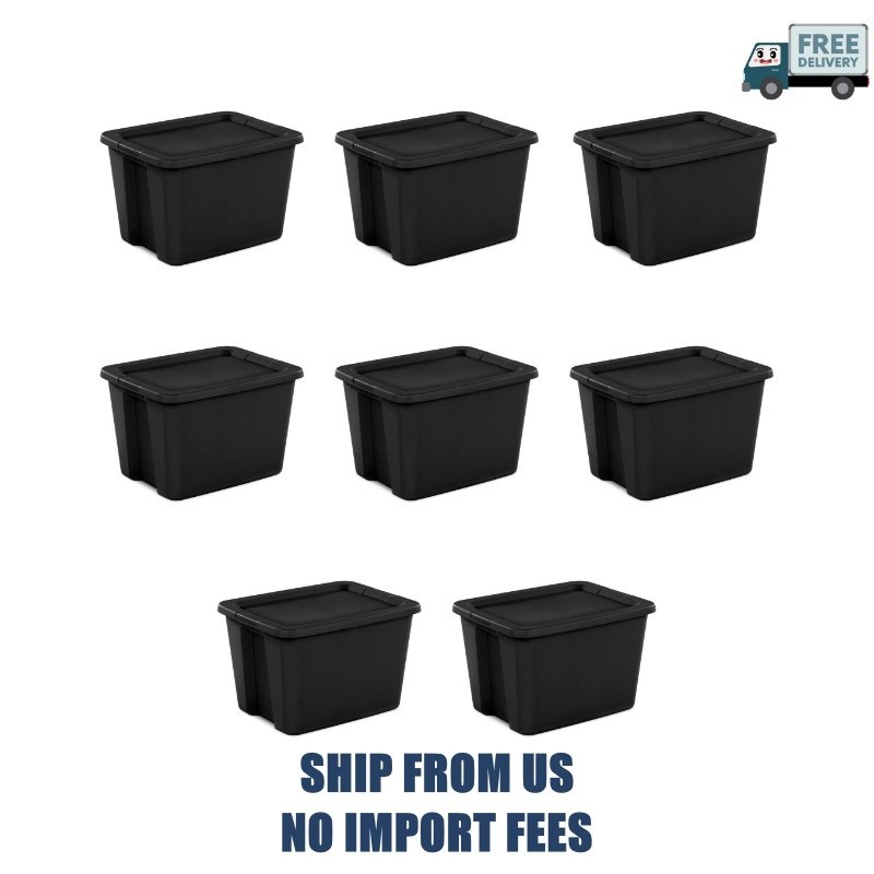 Sterilite Large Storage Bin, 18 Gallon Plastic Storage Container with Snap-On Li