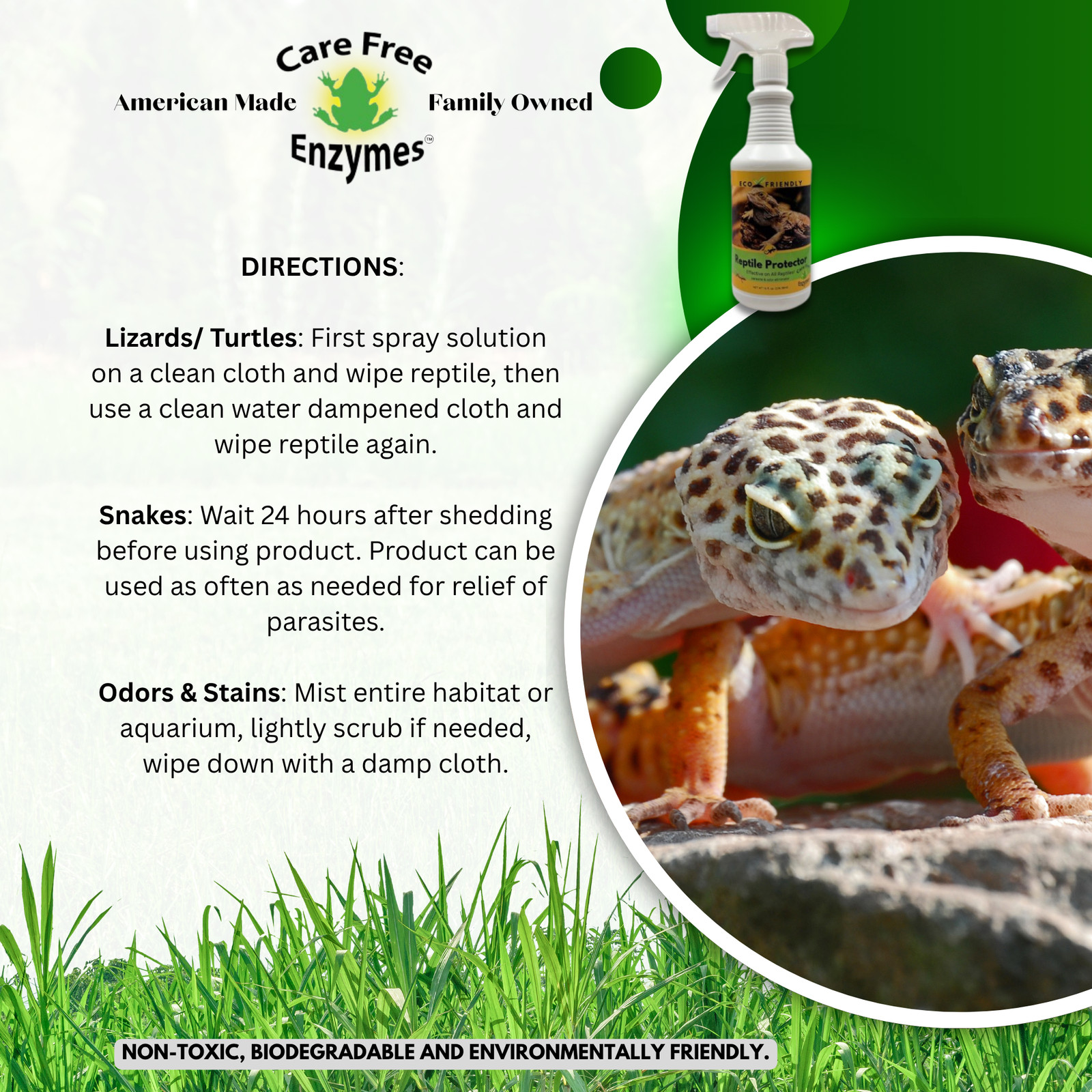 Reptile Mite & Parasite Spray | Safe for Snakes, Lizards & Terrariums | 8 oz & 1