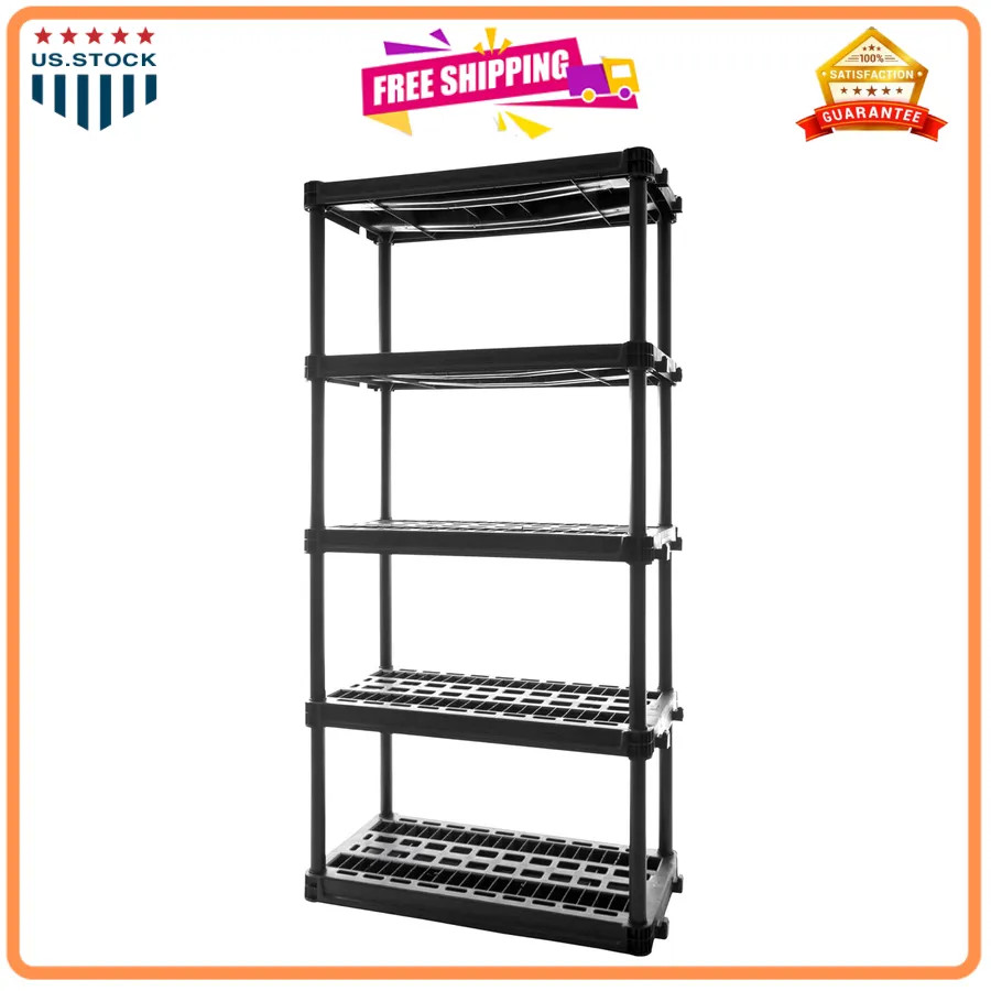 Plano 4-Shelf Plastic Storage Unit 48in x 23in x 14in 200lb Capacity Garage