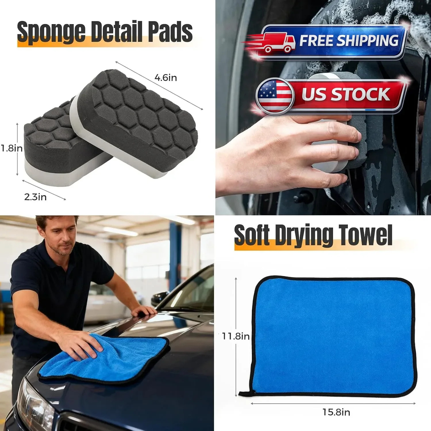 9PCS Wheel Brush Kit for Cleaning Wheel and Tire, Wheel and Rim Brush, Car