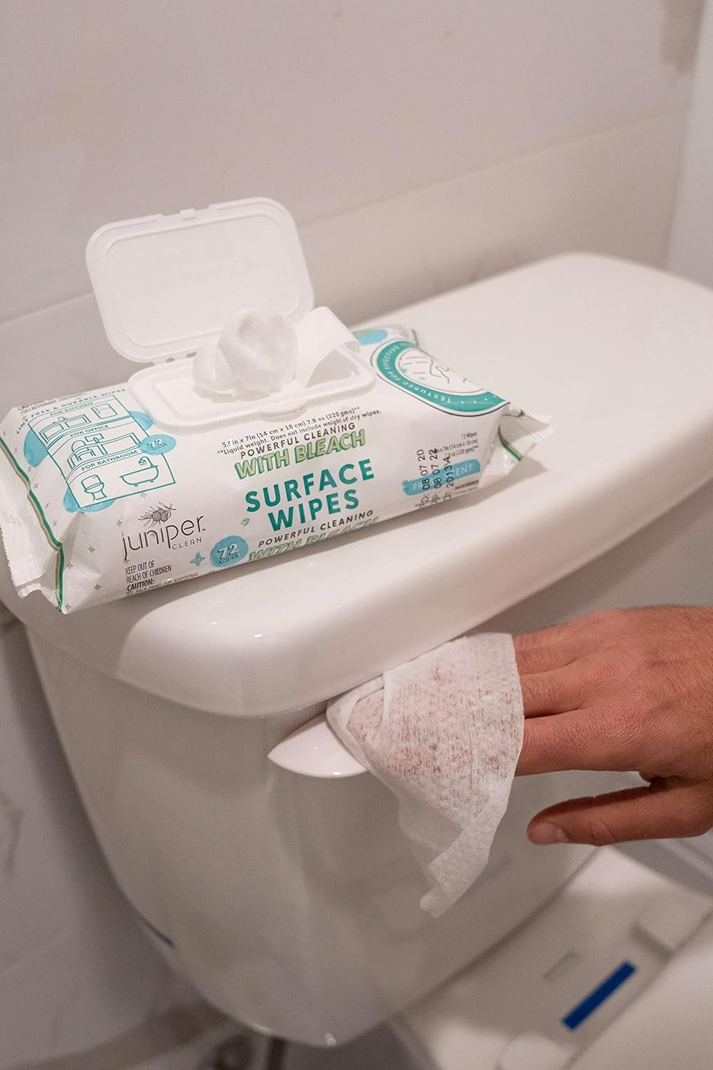 24 Pack Surface Cleaning Wipes with Bleach, All-Purpose Cleaner