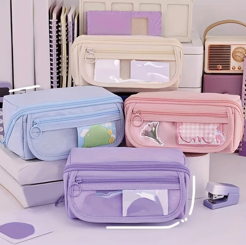 1 pc Large Capacity Pencil Case Organizer Multi-Compartment Desktop Storage