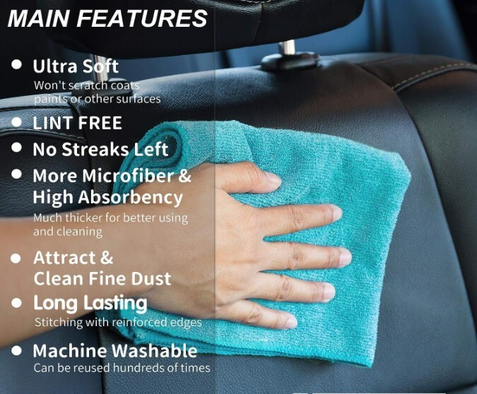 Microfiber Cleaning Cloth Micro fiber Towels Lint-Free Highly Absorbent Rags 8pc