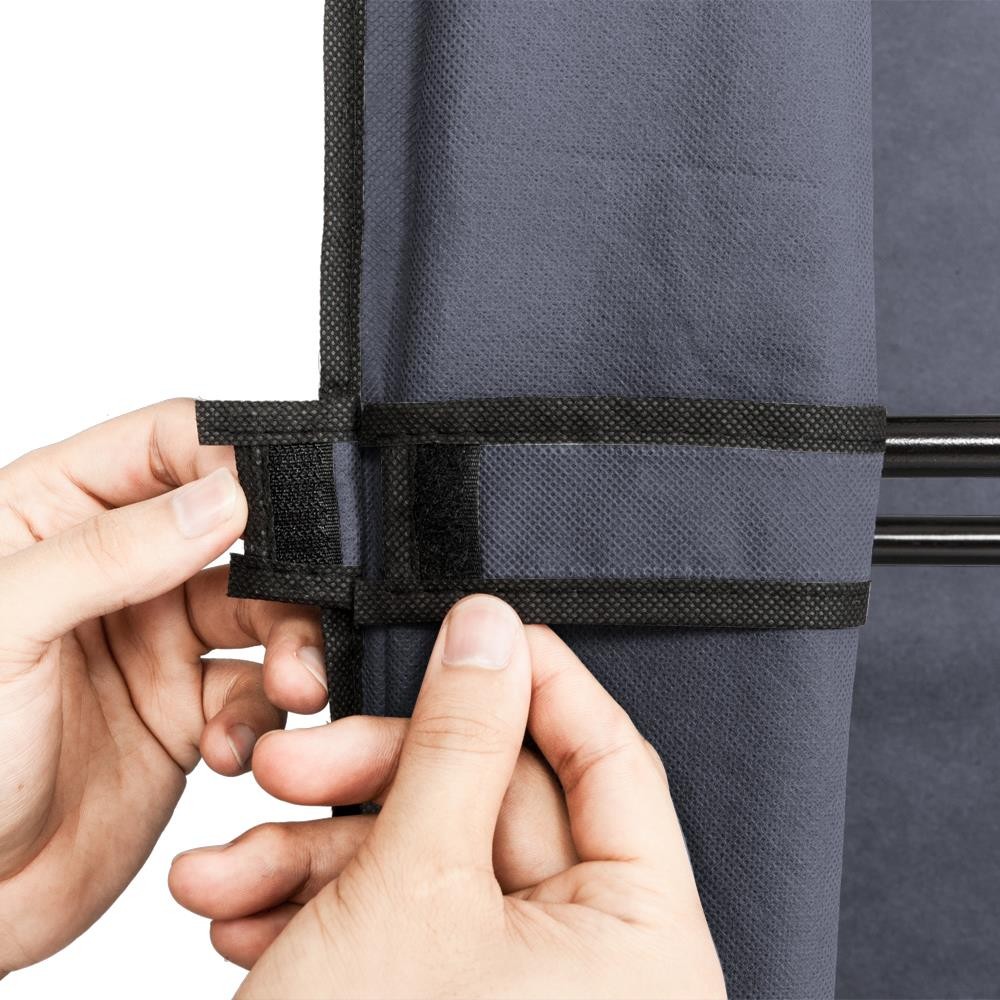 71″ Closet Wardrobe Clothes Pant Rack Storage Organizer w/ Shelf Portable Gray