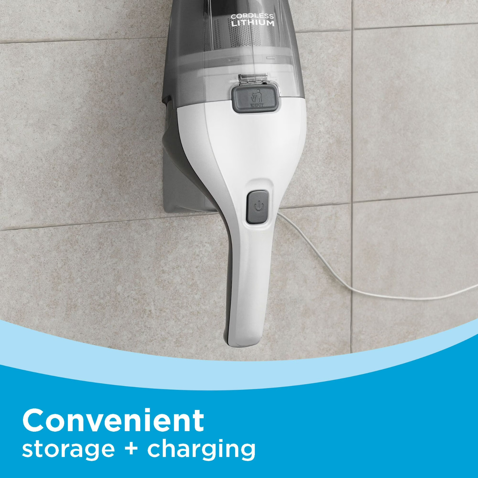 BLACK+DECKER Dustbuster QuickClean Cordless Handheld Vacuum White HNVC215B10