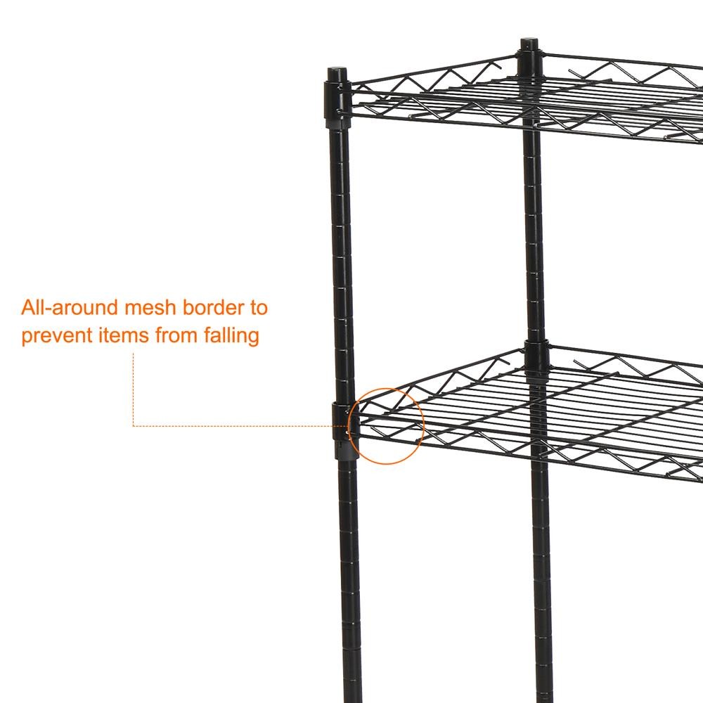 5-Tier Wire Shelves Unit Adjustable Metal Shelf Rack Kitchen Storage Organizer