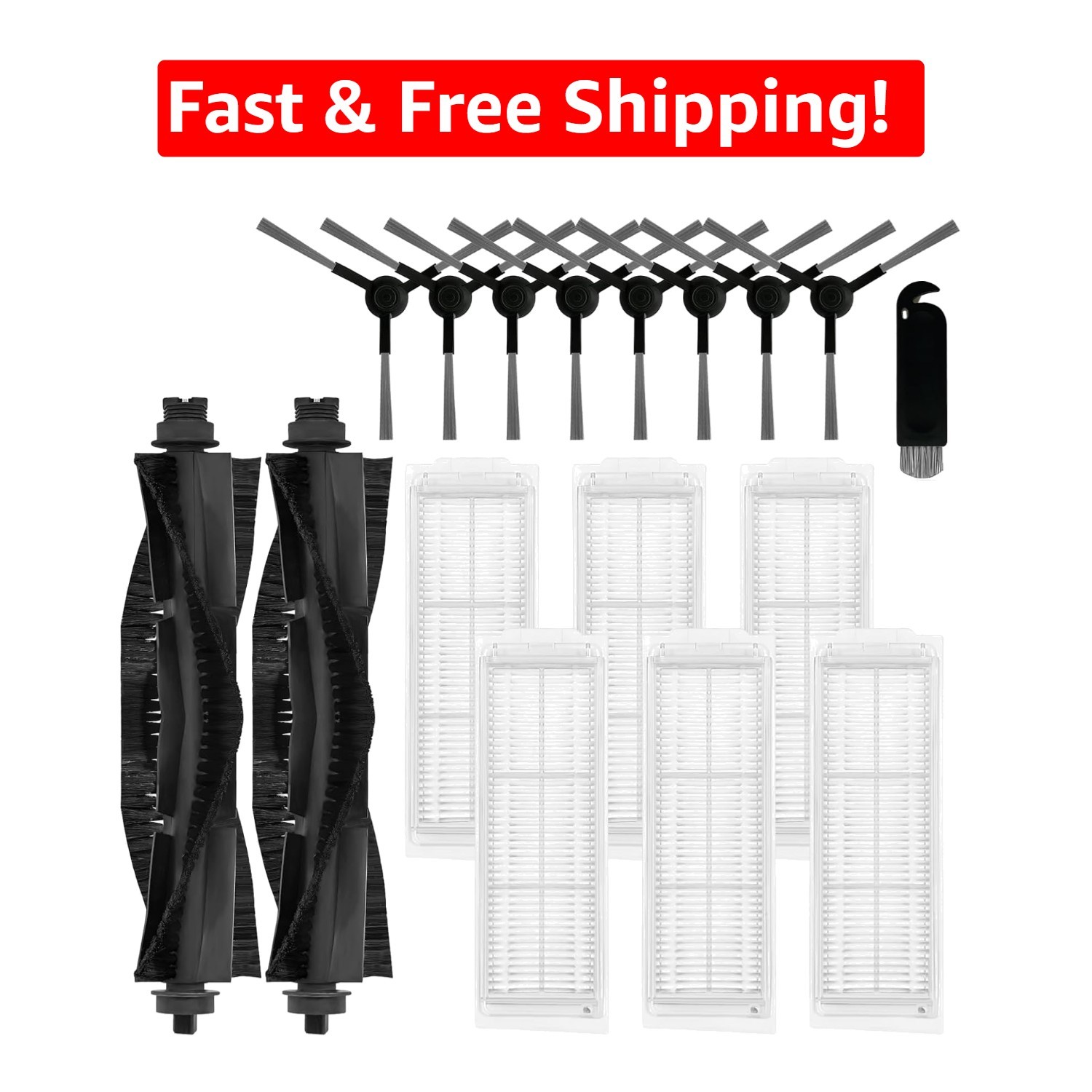16-Piece WYZE WVCR200S Parts Kit – Main Brushes & HEPA Filters Included