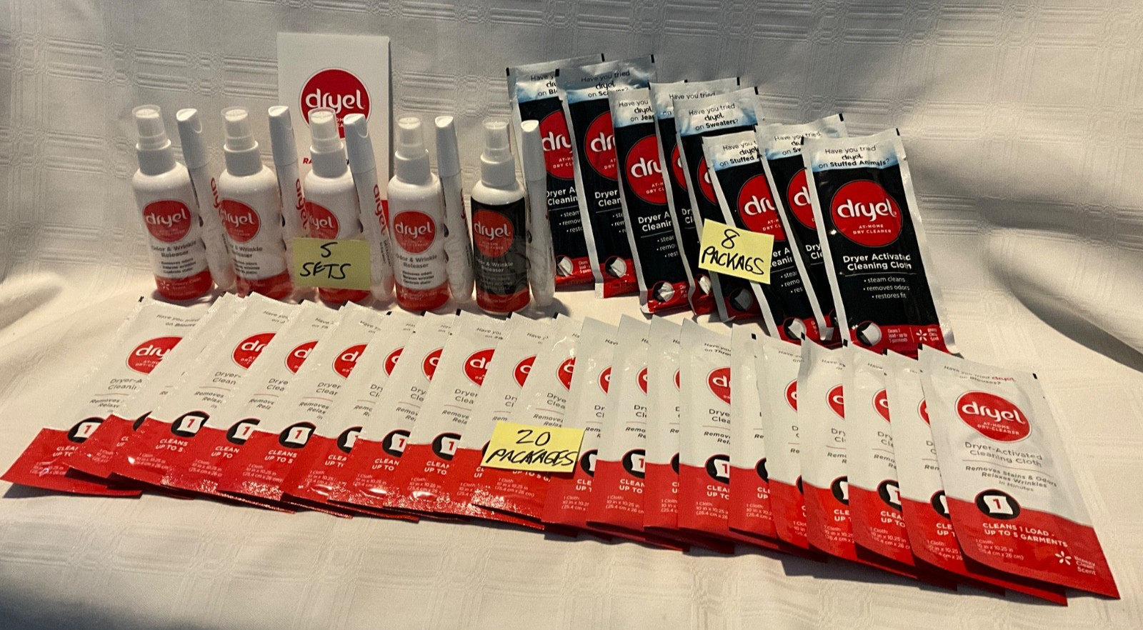 Dryel At-Home Dry Cleaner lot of 38 pieces see all pictures new from boxes
