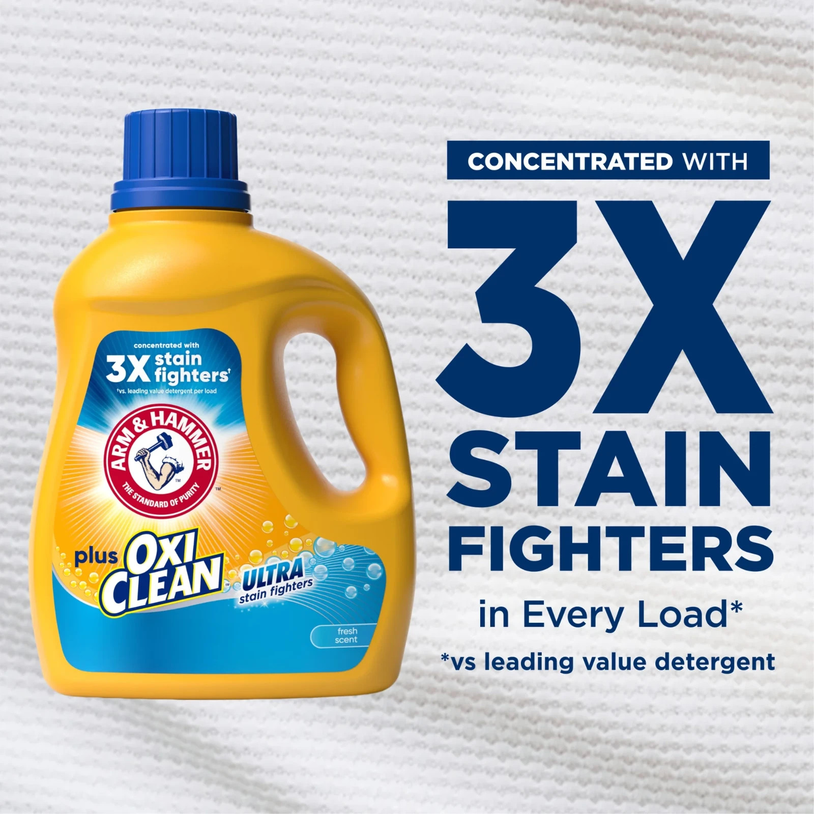 ARM & HAMMER Plus OxiClean Stain Fighter Liquid Detergent, Fresh Scent, 32.5 Oz
