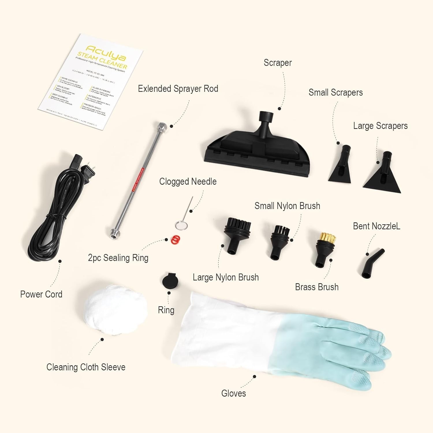 Professional-Grade Handheld Steam Cleaner – 30-60 Minutes of Steam Cleaning
