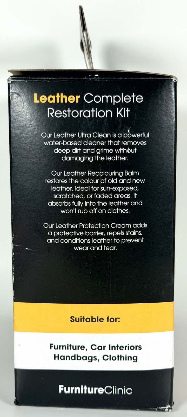 Furniture Clinic Leather Complete Restoration Kit Dark Brown Cleaner Balm Cream