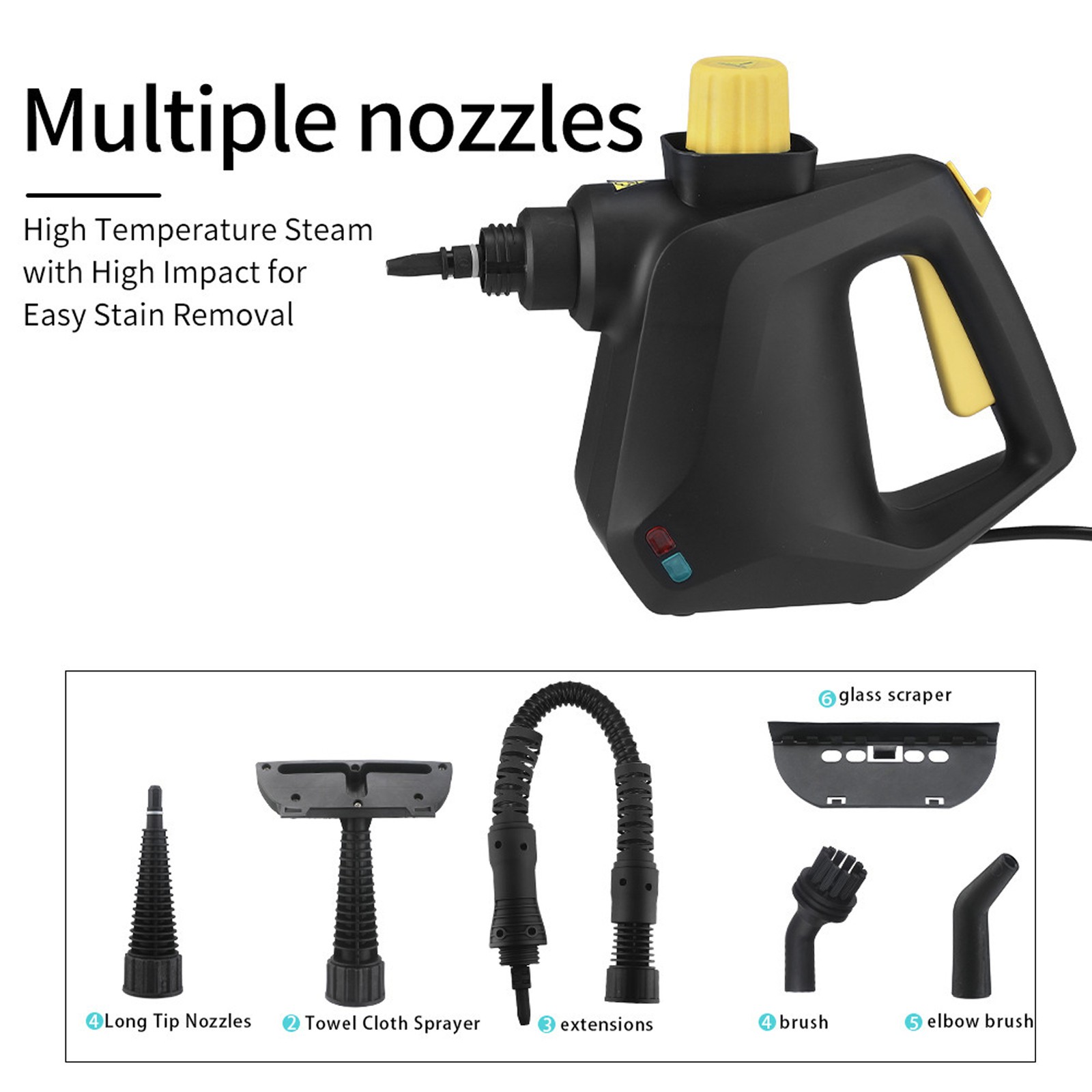 7-in-1 Handheld Steam Cleaner For Home 1000W 115℃ Temperature Quick YBWW