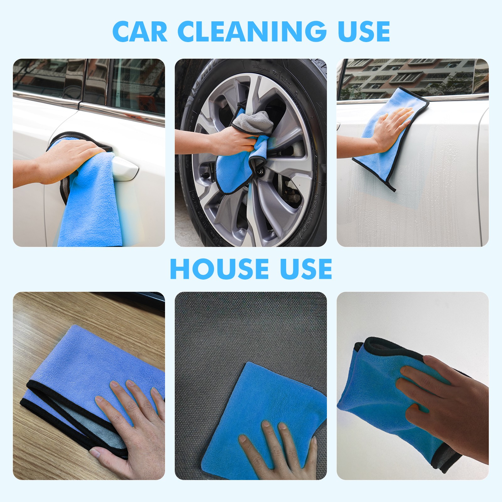 3PCS Microfiber Cleaning Cloth Towel Rag Car Polishing No Scratch Auto Detailing