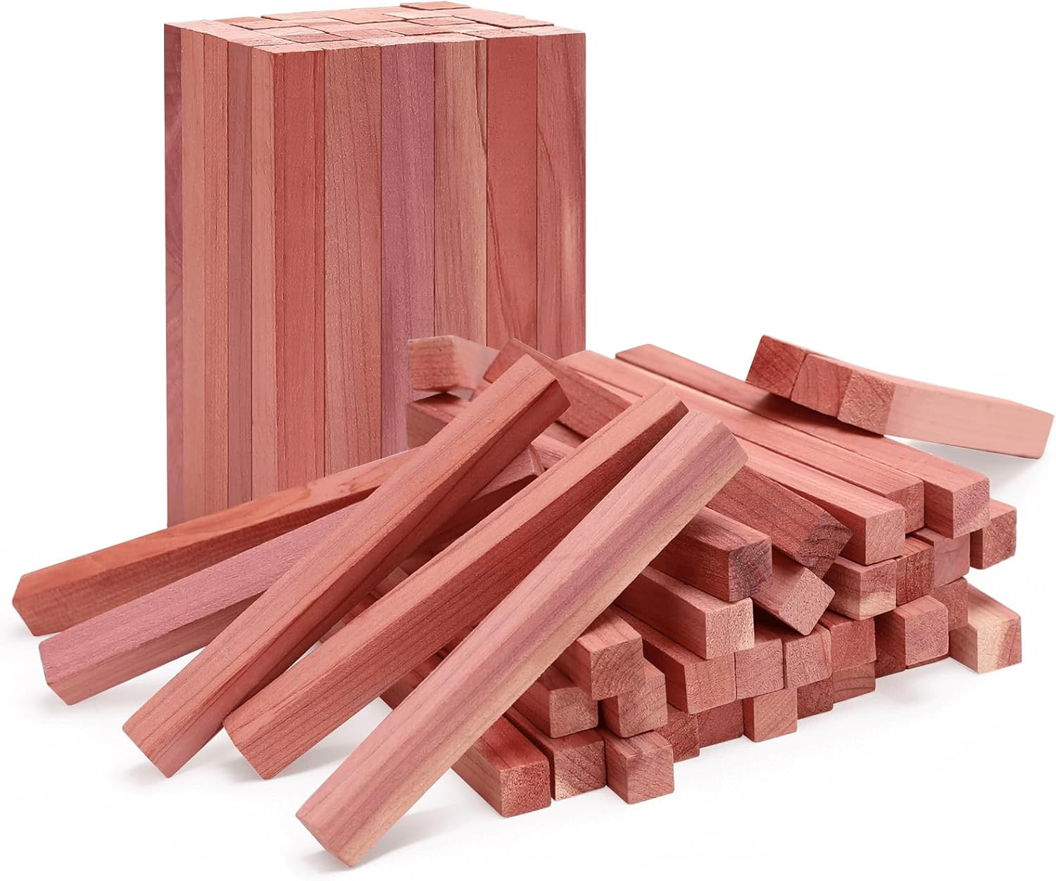 Cedar Blocks for Clothes Storage, 50Pcs Cedar Sticks, Aromatic Red Cedar Wood Ch
