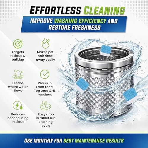 True Fresh Washing Machine Cleaner Tablets 25 Pack for Front Load, Top Load &…