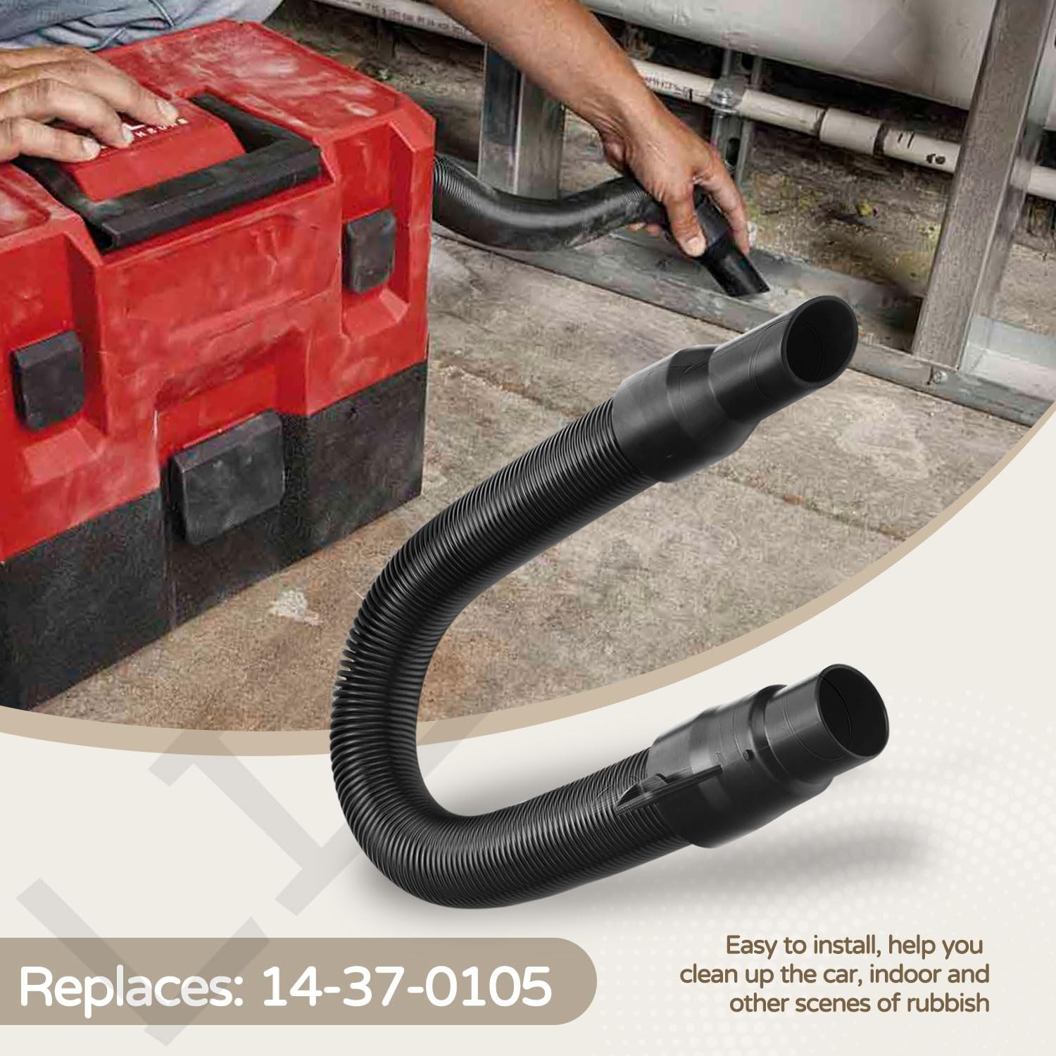 Vac Hose Assembly with Universal Adapter Kit for Milwaukee M18 Vacuum Dust Debri