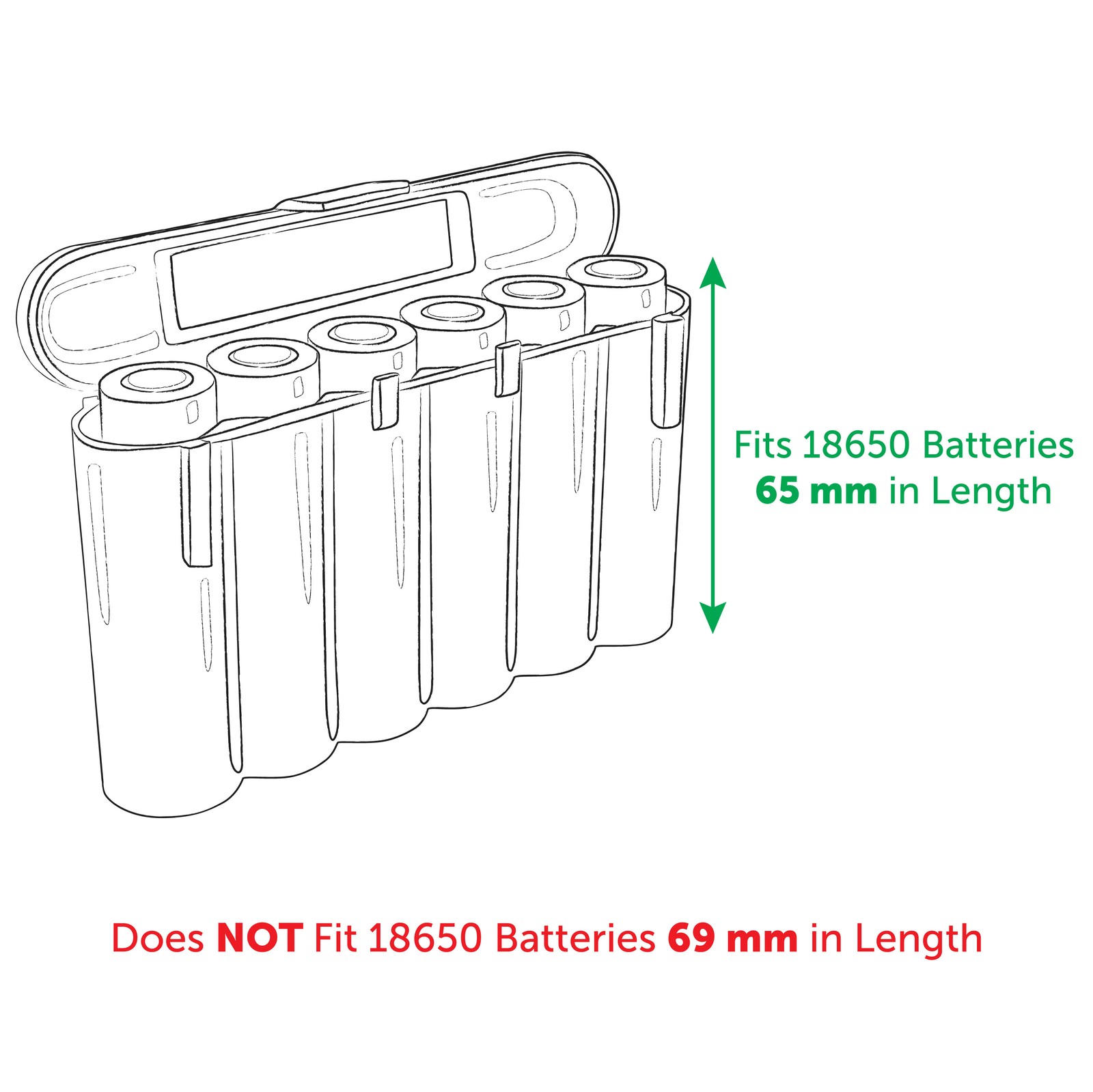 3 Black 18650 & CR123A 6 Battery Holder Storage Case for 18650 Batteries