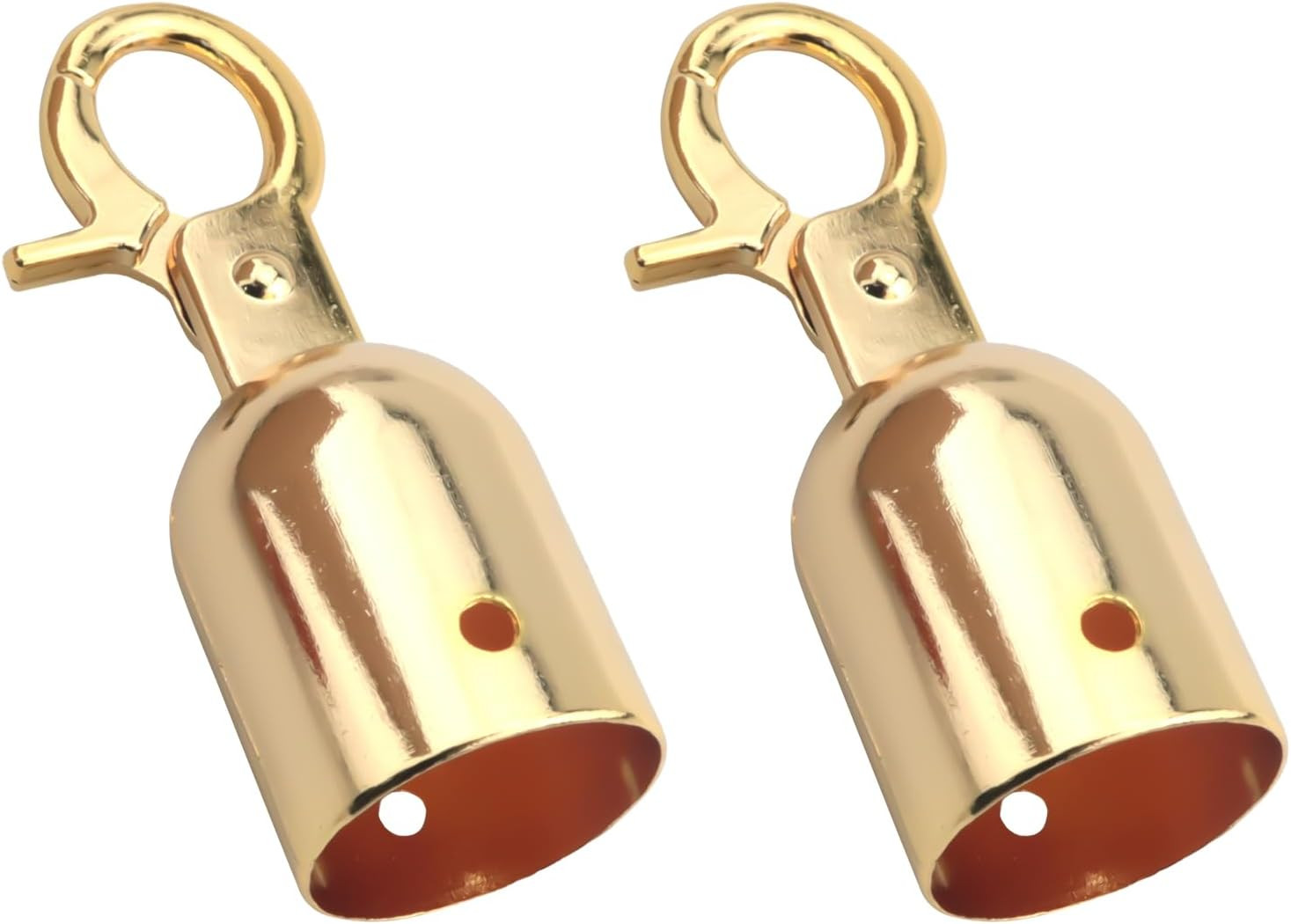 2PCS Gold Rope Hanger Bell Hooks 2.99X1.1 Inch Stainless Steel Rope End Snaps Re