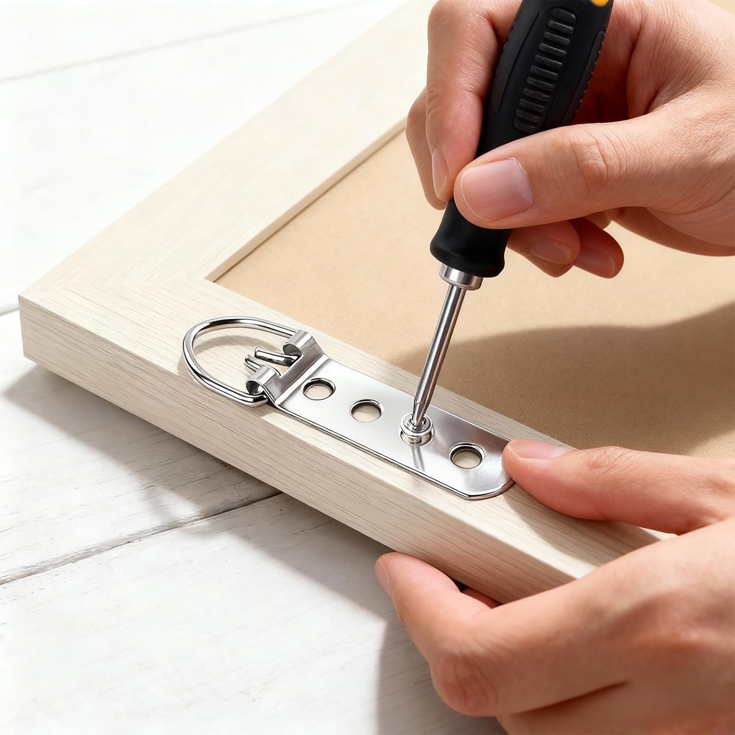 Durable 20 Pcs D Ring Picture Hangers with Screws – Stainless Steel Hanging Kit