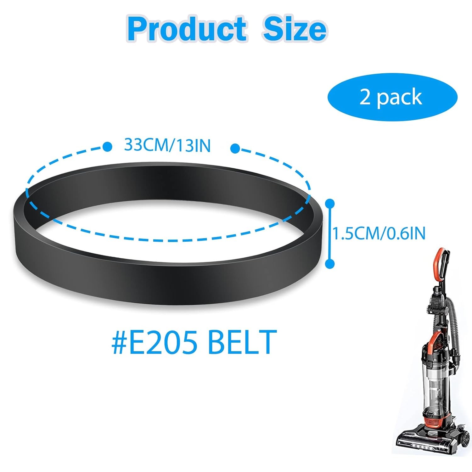 Vacuum Belt for Eureka Power Speed Part E0205 Black