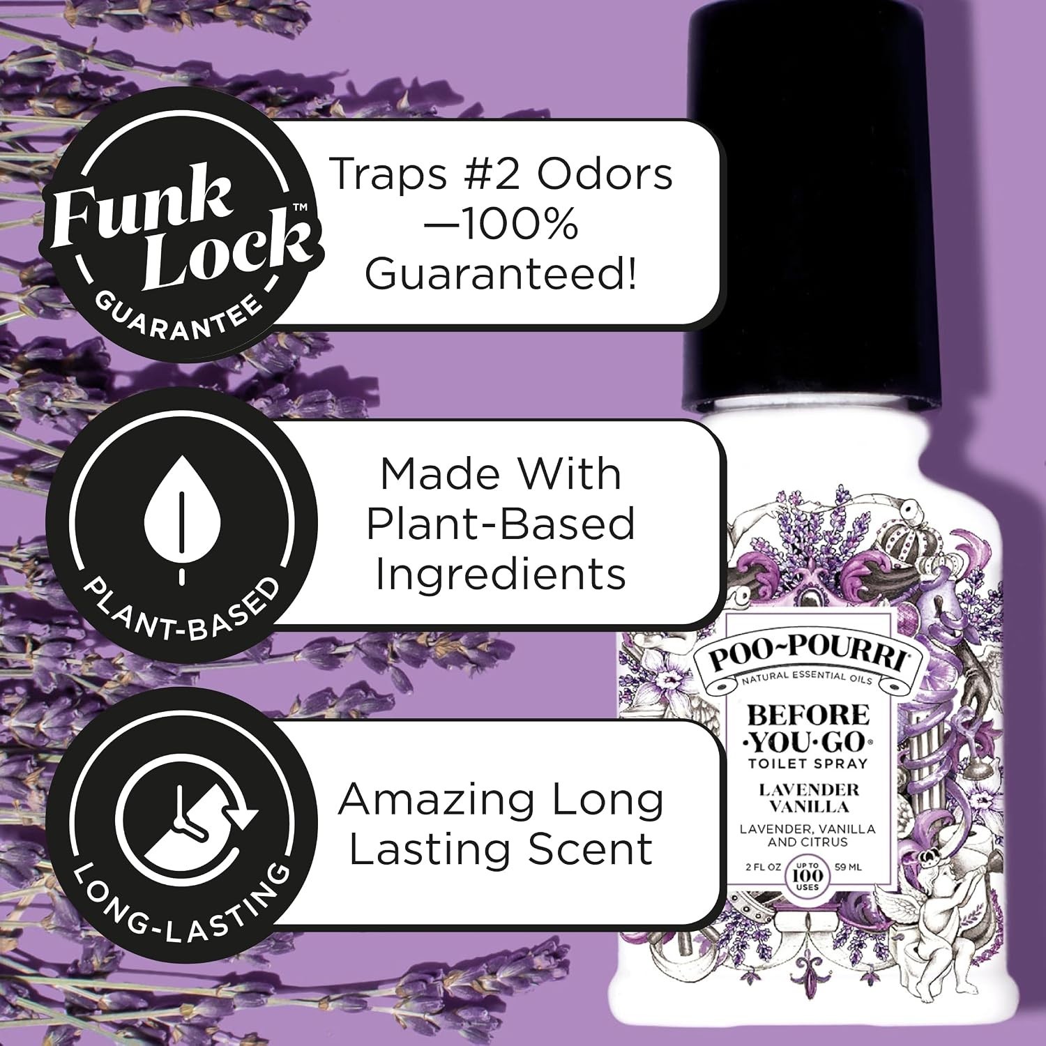 Lavender Vanilla Toilet Spray by Poo~Pourri – Eco-Friendly Odor Control 2 Fl Oz