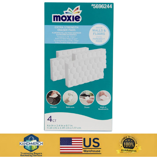 MOXIE Extra Strength Eraser Pads Melamine Cleaning pad 4 Pack